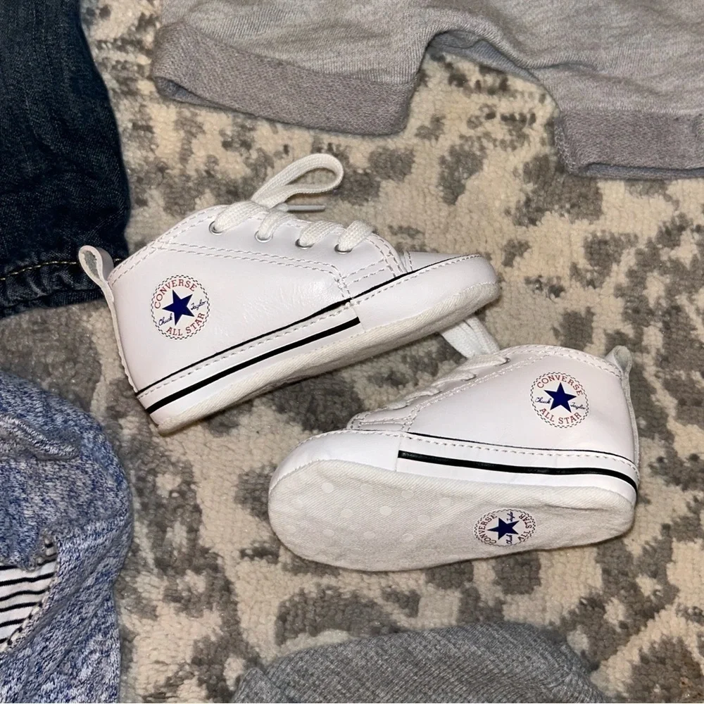 12 Piece Baby Boy Size 3-6M Mixed Bundle & Converse All-Star Crib Shoes (Size 3)